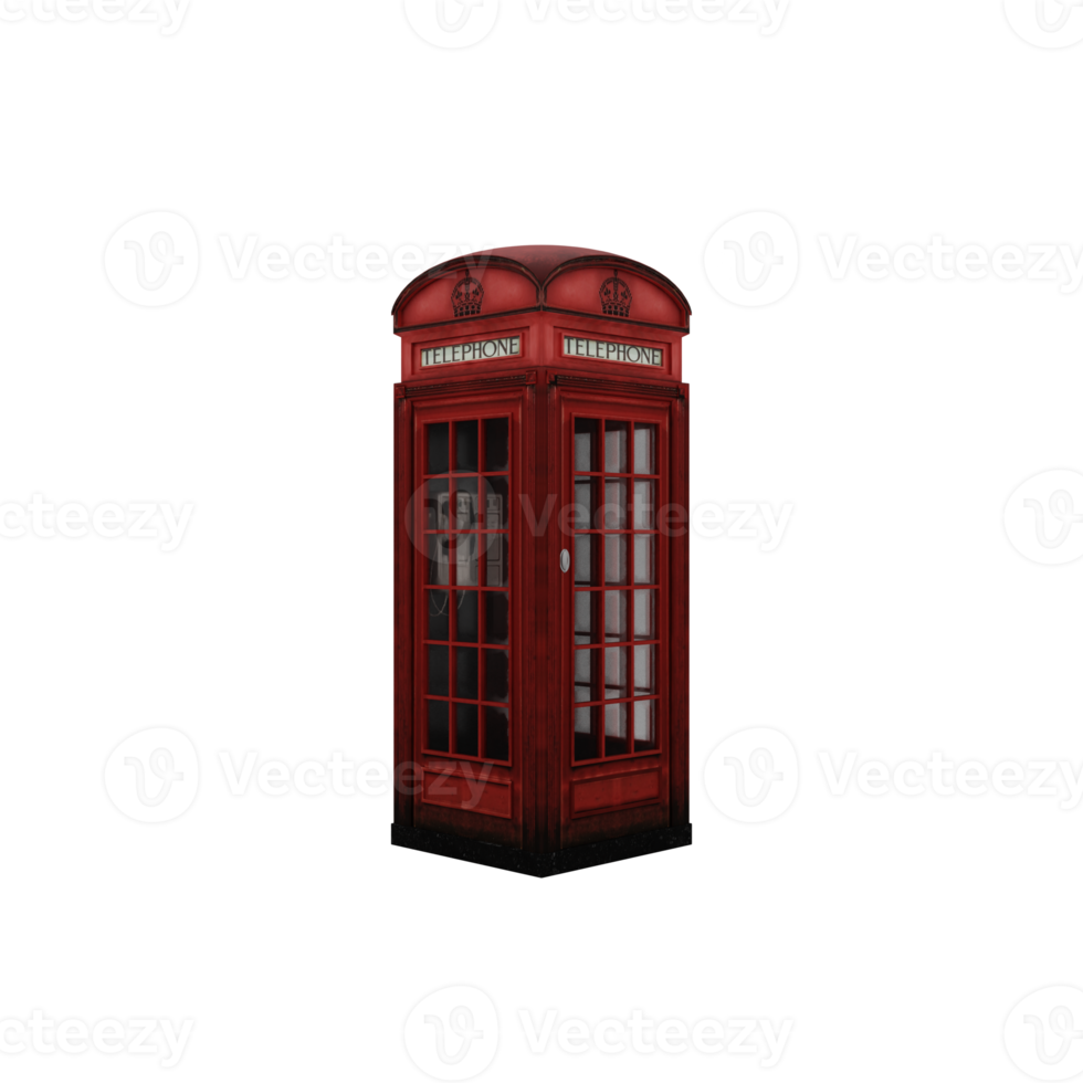 Vintage rote Telefonzelle png