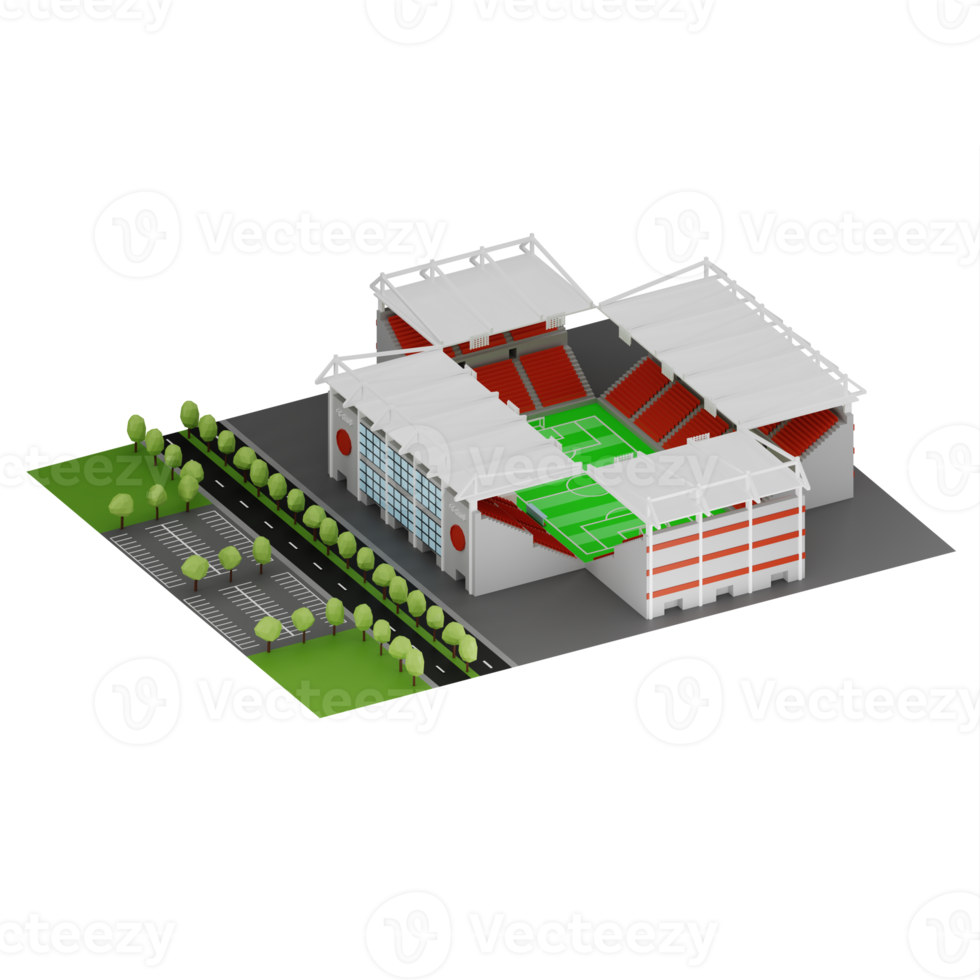 tecknad serie isometrisk stadion modell isolerat png