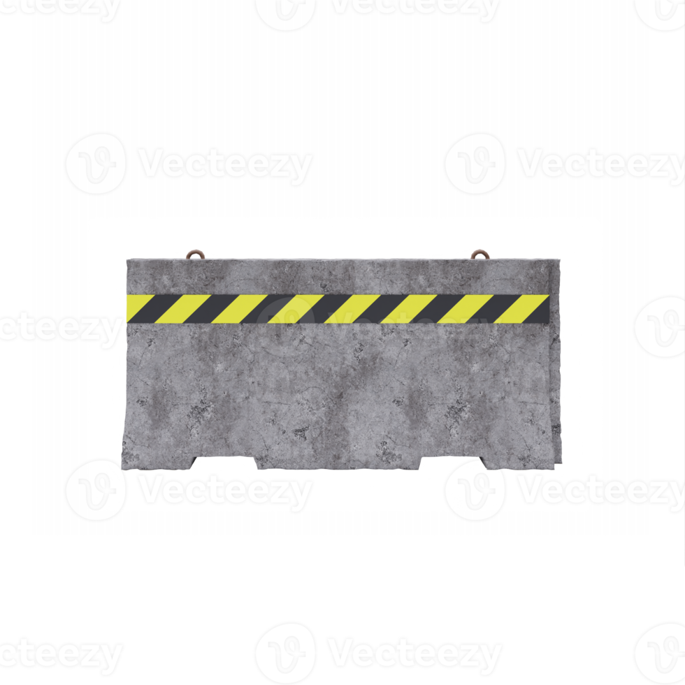 3d Concrete barrier png