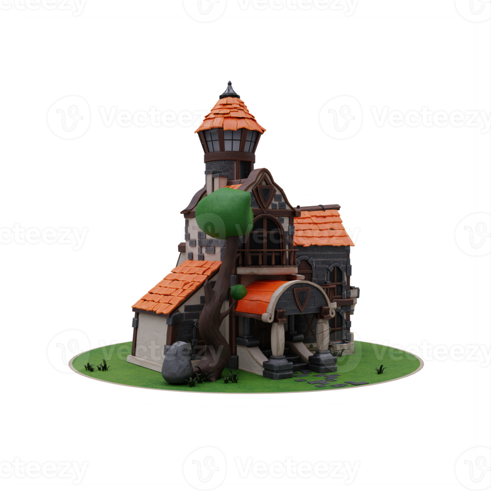 3d tekenfilm fantasie kasteel png