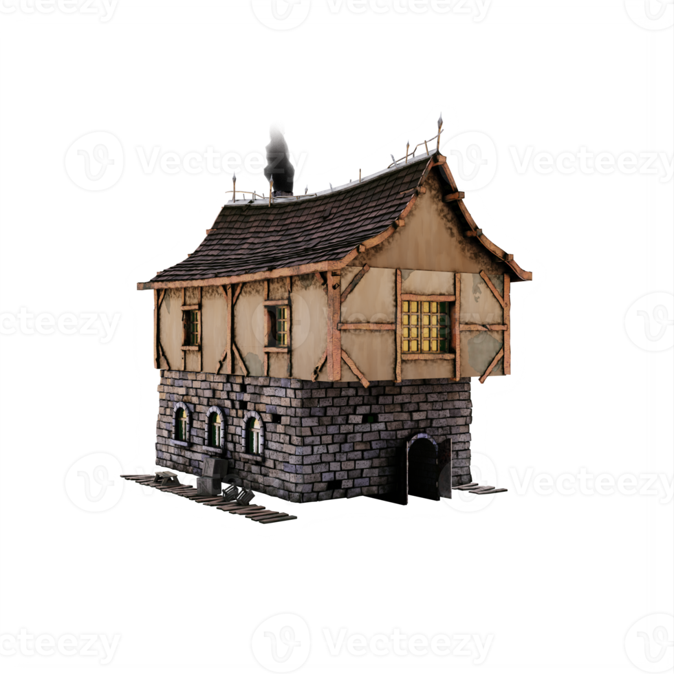 casa medieval 3d png