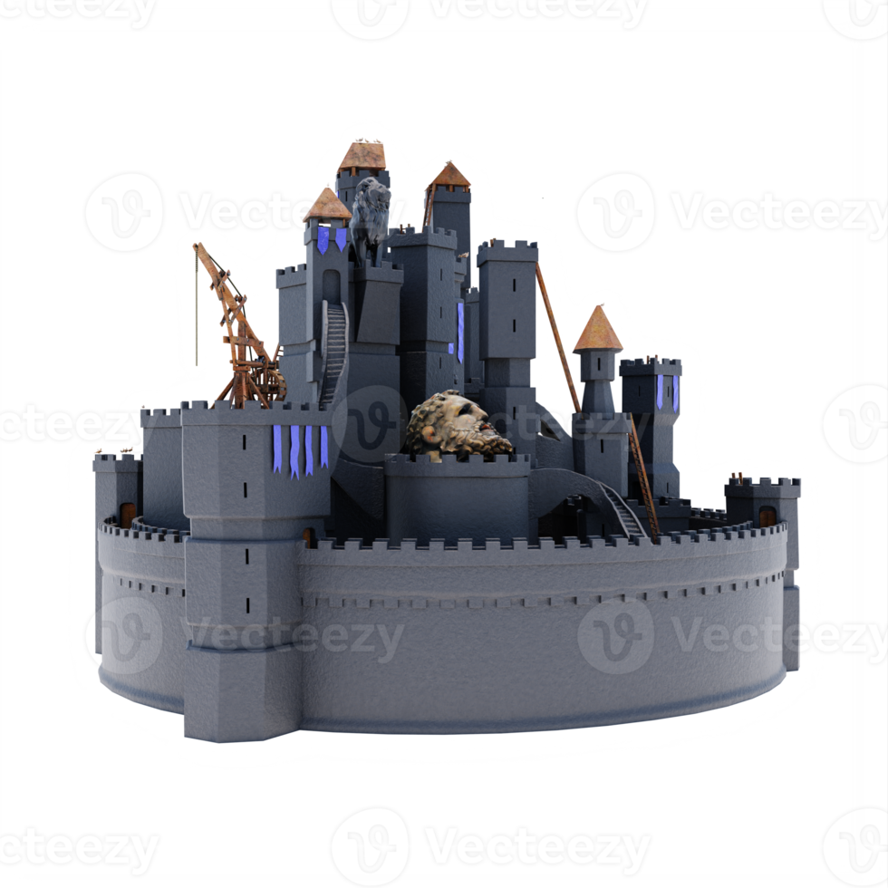 castillo 3d aislado png