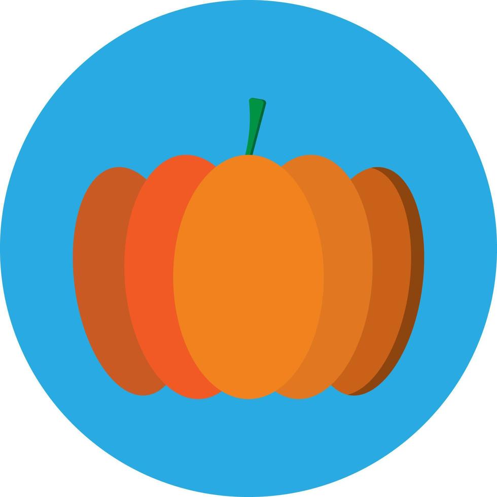 icono plano de fruta de calabaza vector