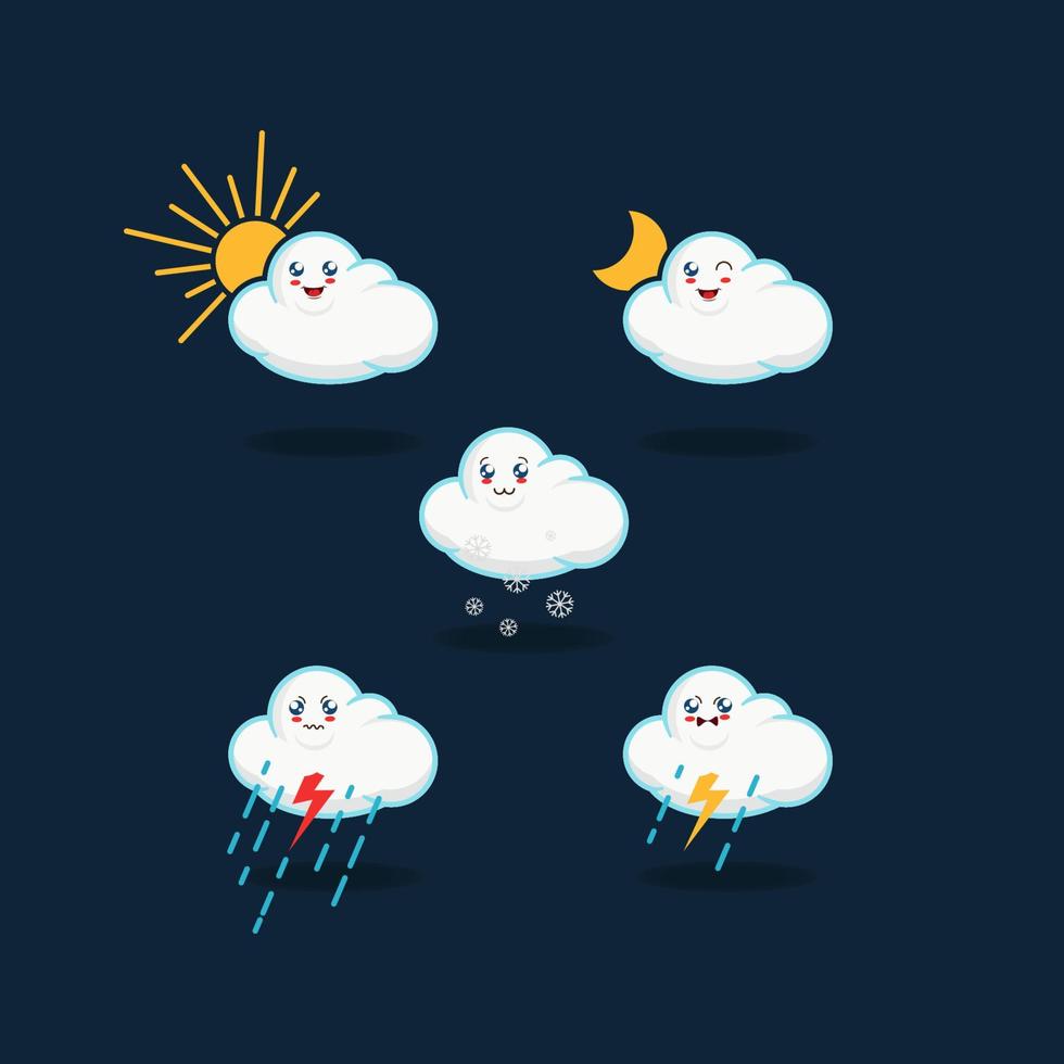 Ilustración de vector de diseño gráfico de carácter de nube