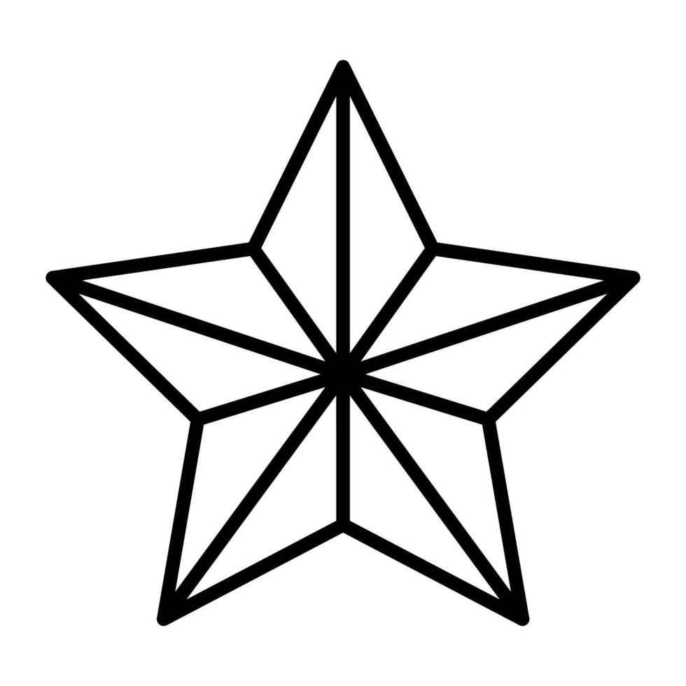 icono de glifo de vector de estrella aislado sobre fondo blanco