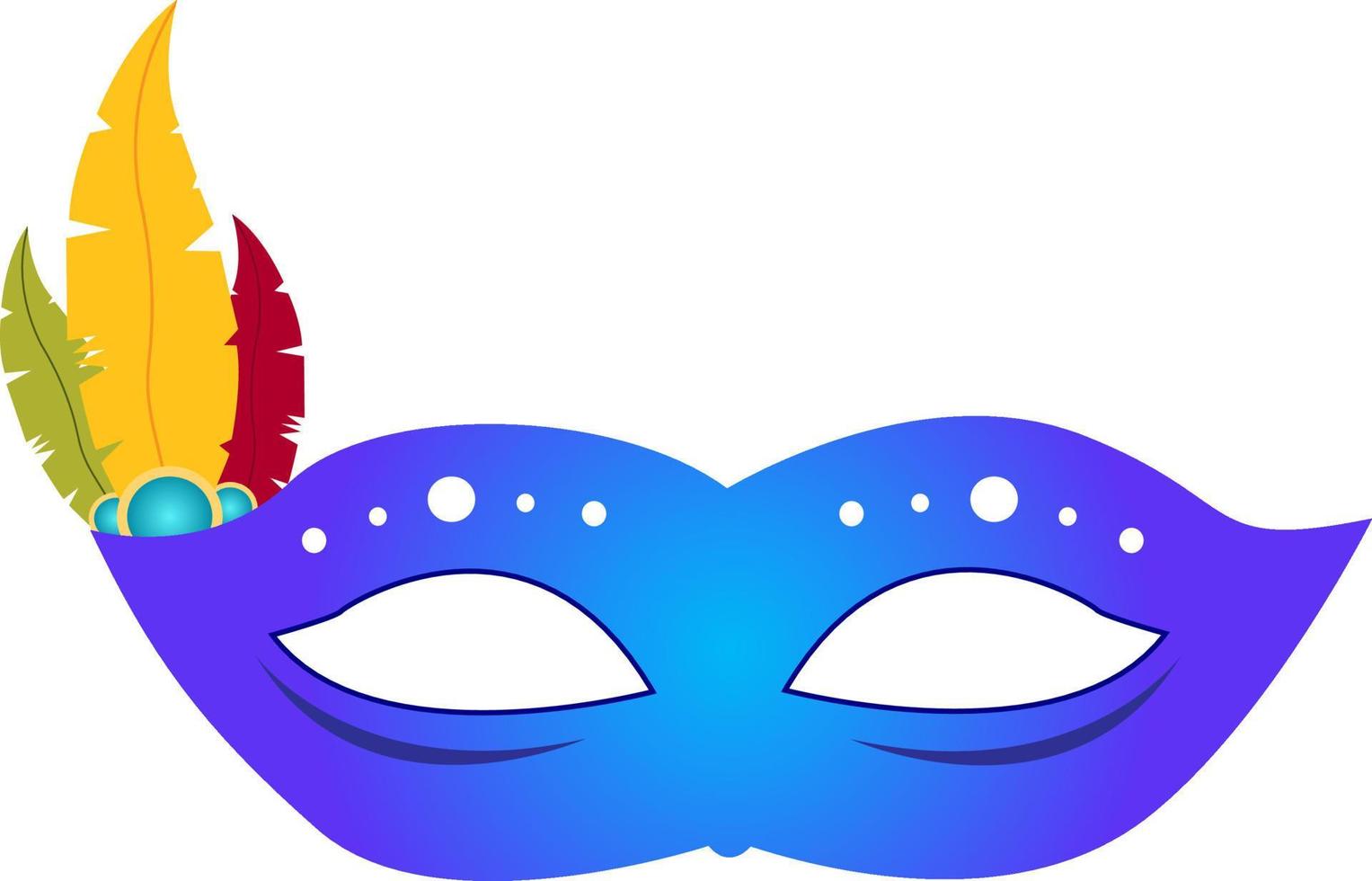 Blue mask brazilian carnival event vector