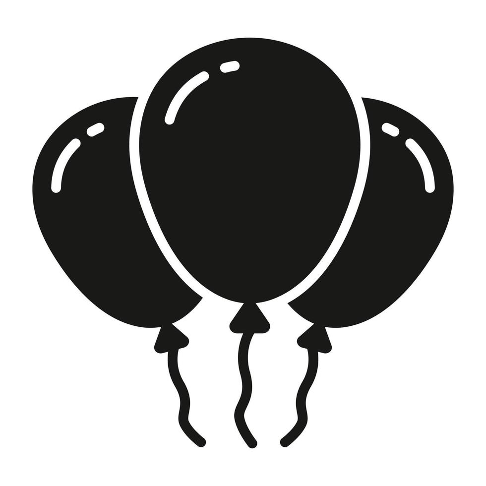 globos vector icono sólido aislado sobre fondo blanco