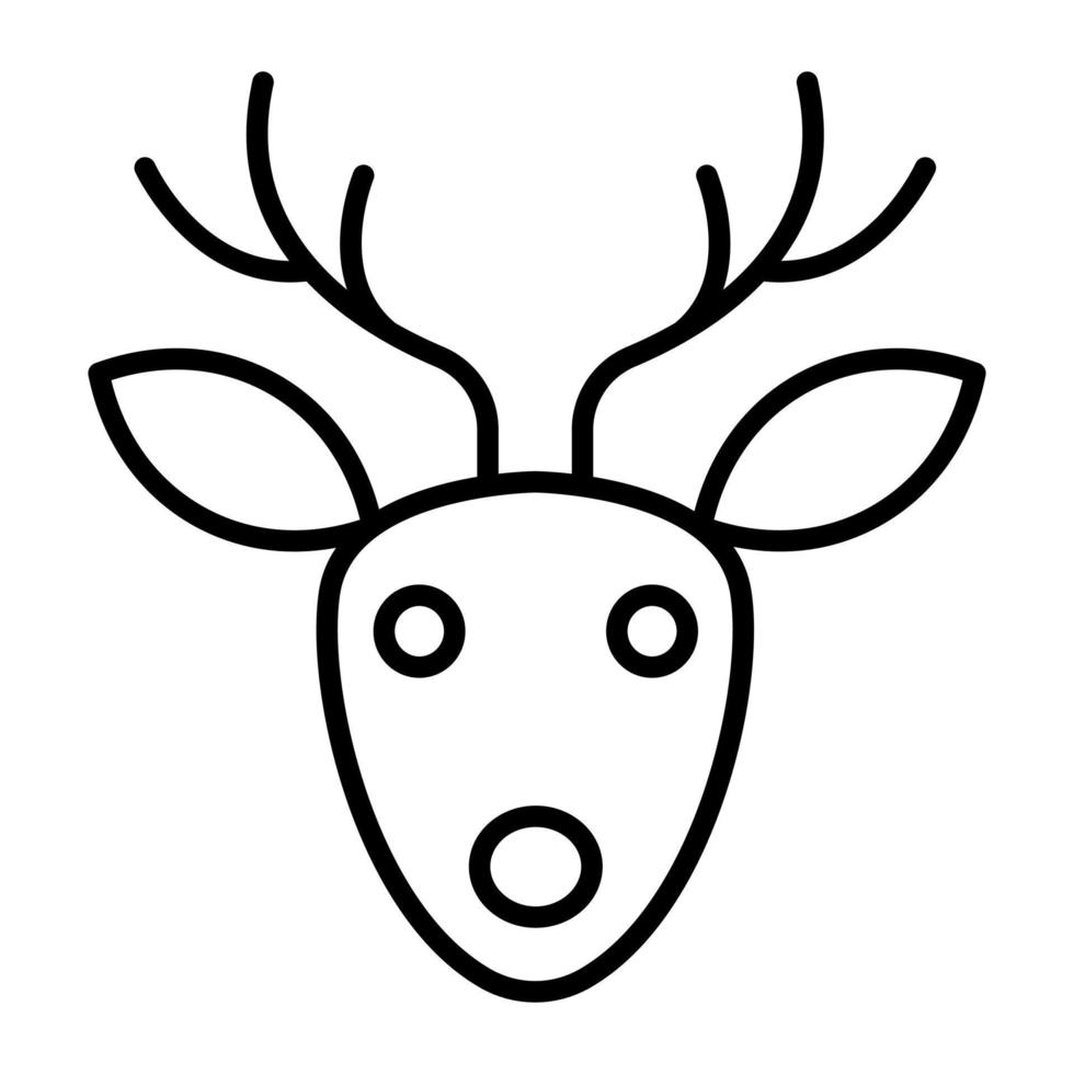 reindeer vector black icon isolated on white background