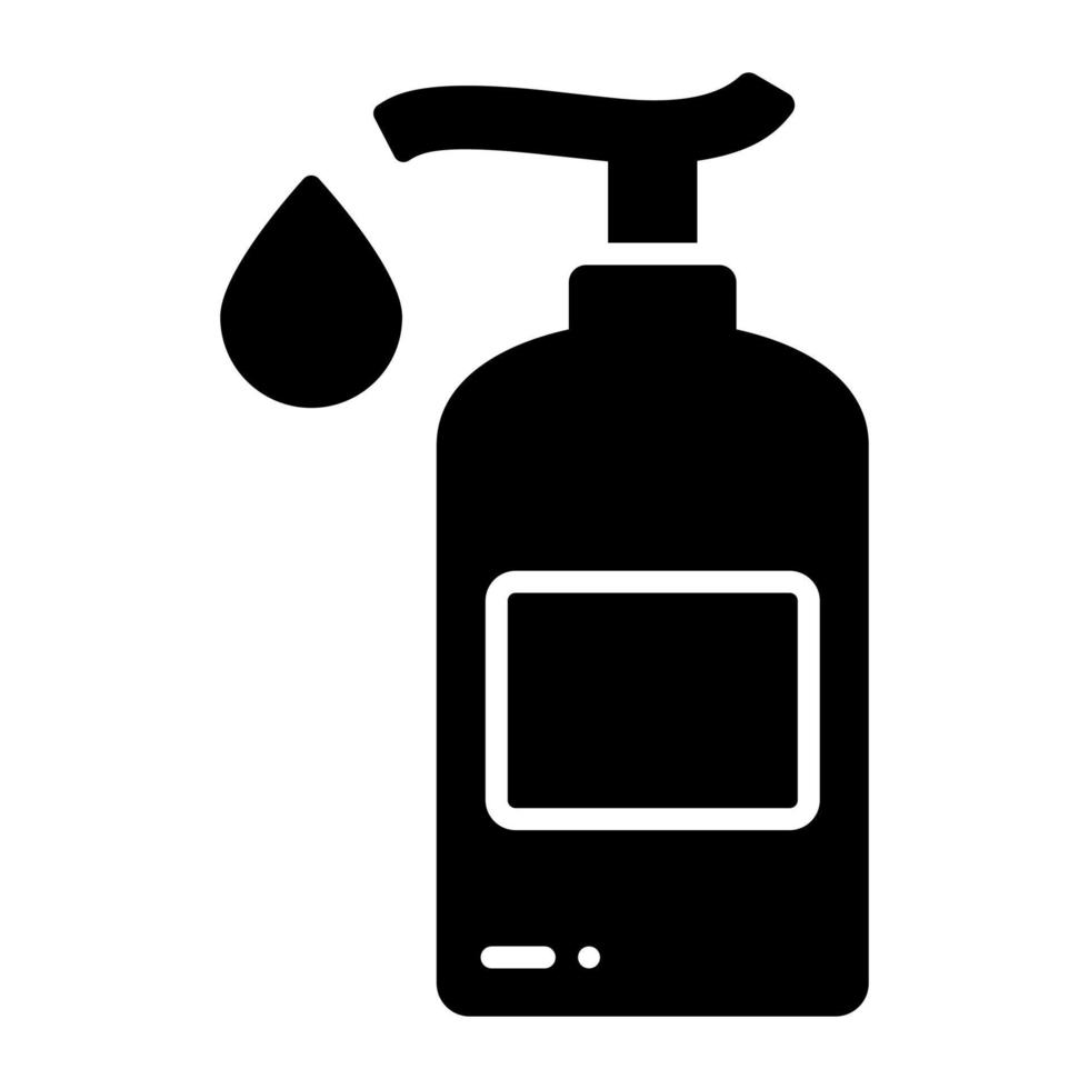 desinfectante para la limpieza de manos en un icono simple vector