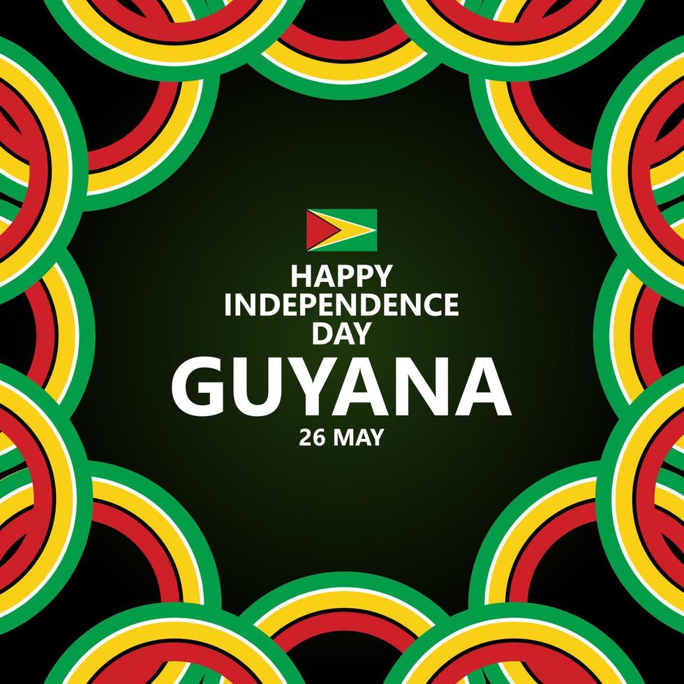 Guyana independence day vector template for social media post.