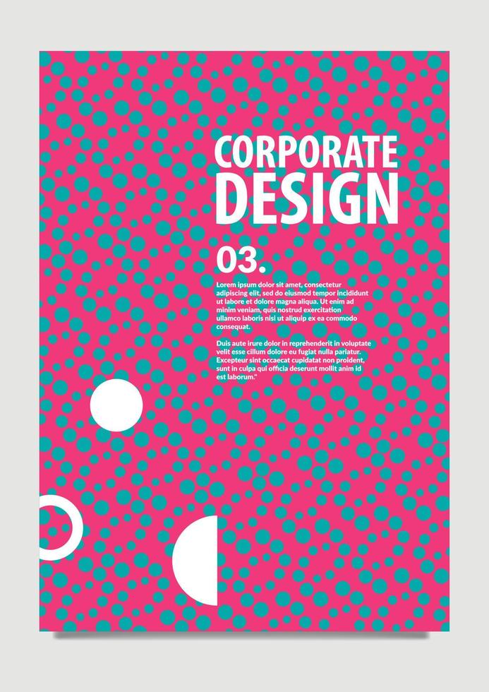 Abstract vector cover template using red and green color and halftone dots. Cover with pattern decoration. Suitable for annual report, magazine, book, catalog, template, and document.