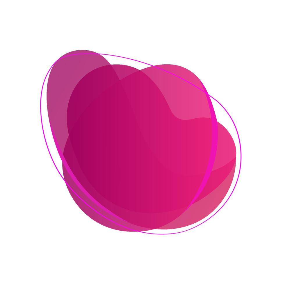 Bright Abstract modern graphic element in magenta color. Dynamic magenta shape. Abstract gradient banner with flowing fluid shapes. Isolated background. Template for logo design, flyer or presentation vector