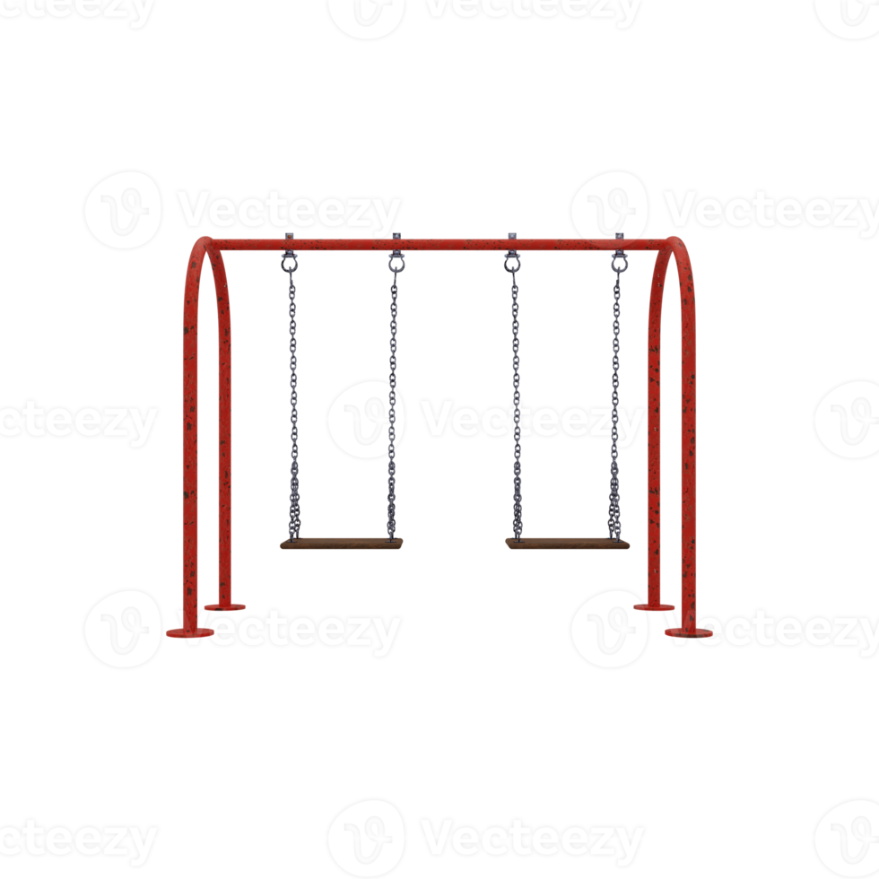 3d red old swings for kids png
