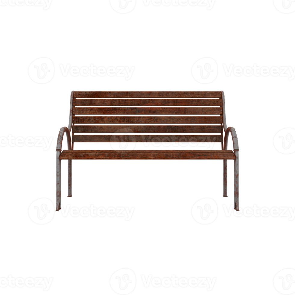 3d street bench isolated png