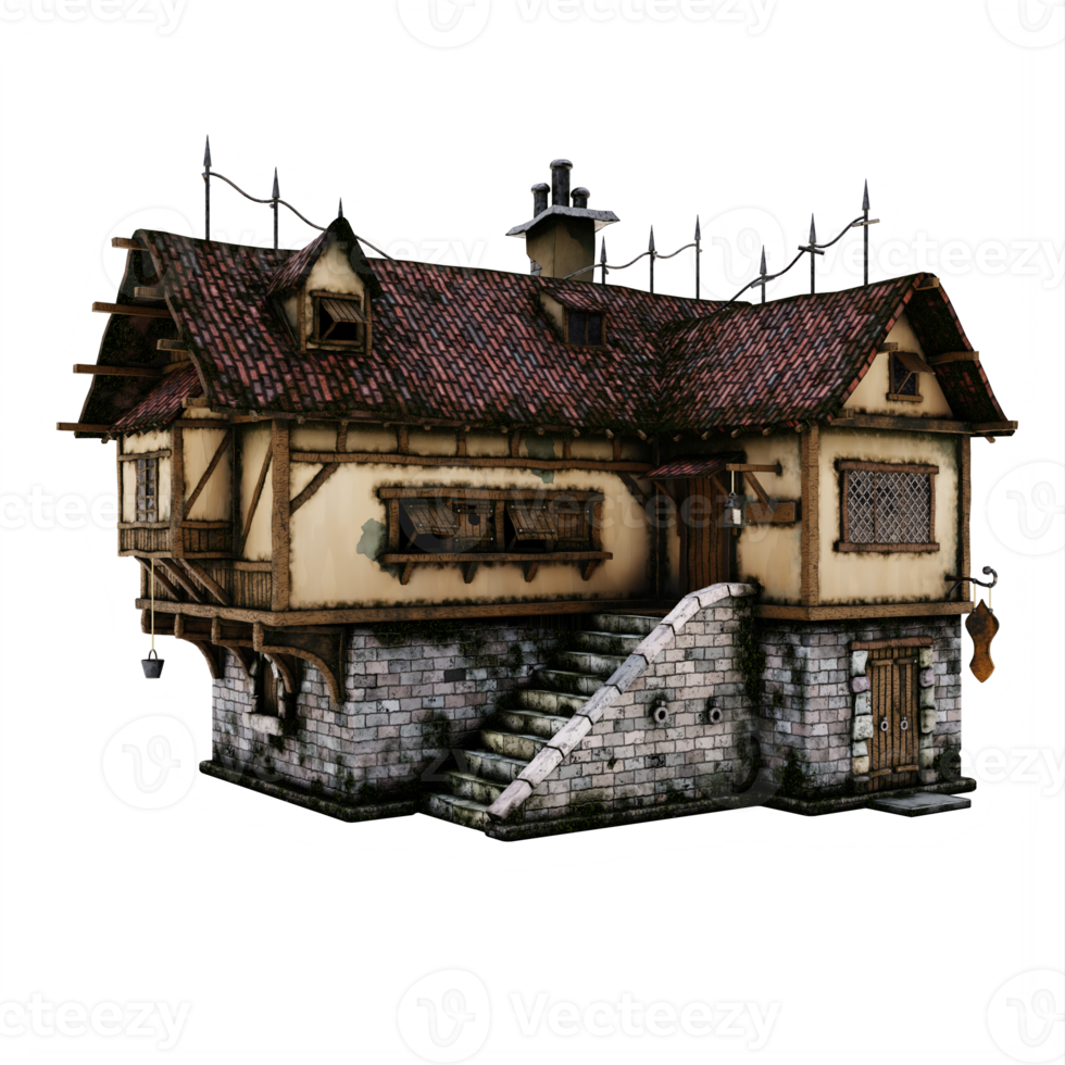 3d medeltida hus png