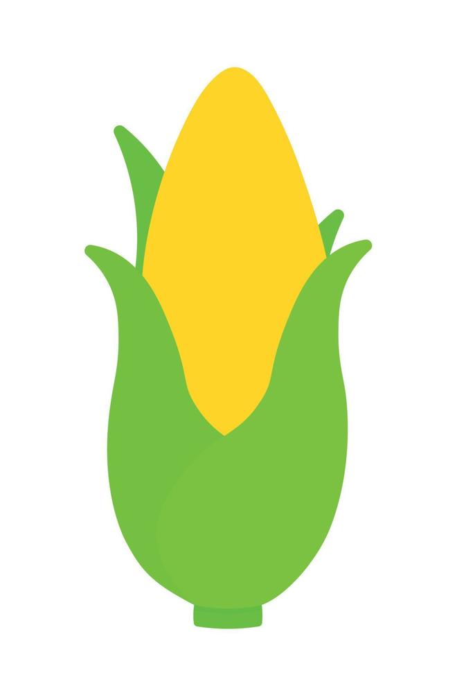 Simple Cartoon Corn Icon Clipart Vegetable Cute Animated Vector Graphic Illustration