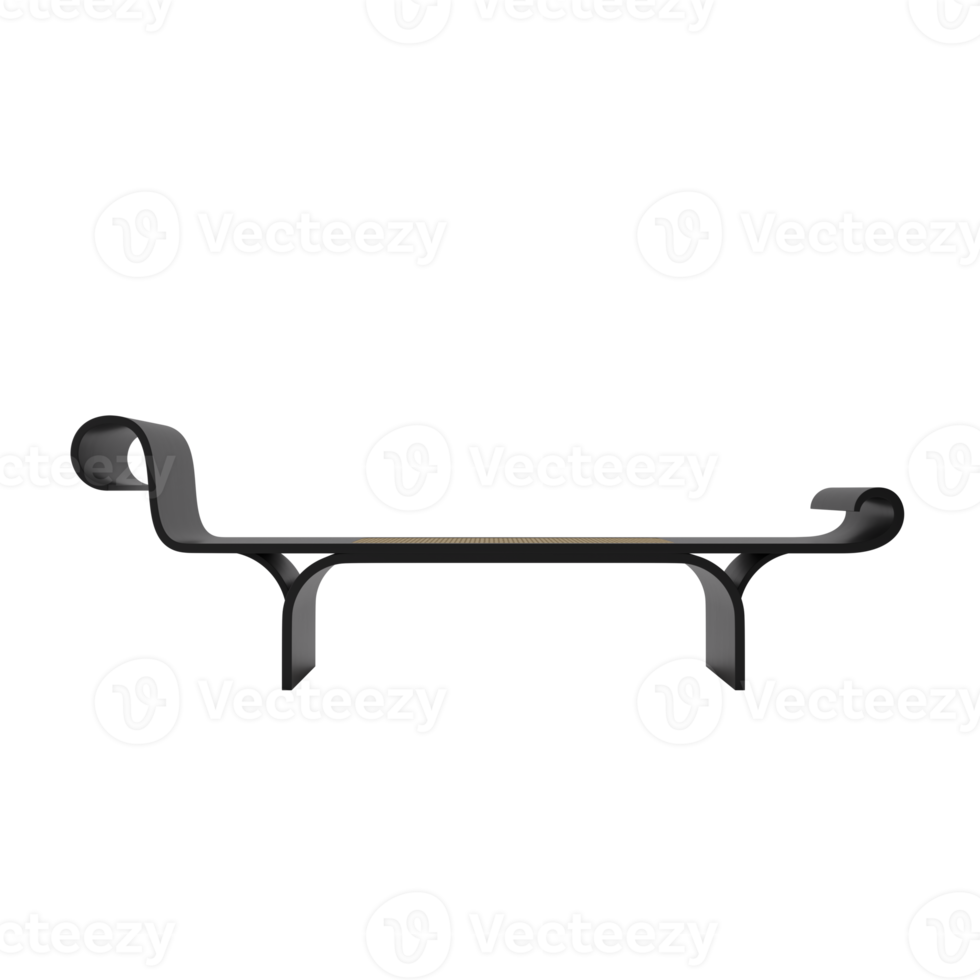 3d modern street park bench isolated png