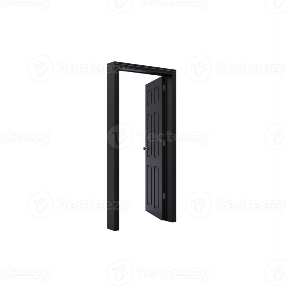 black interior Open Door and Frame png