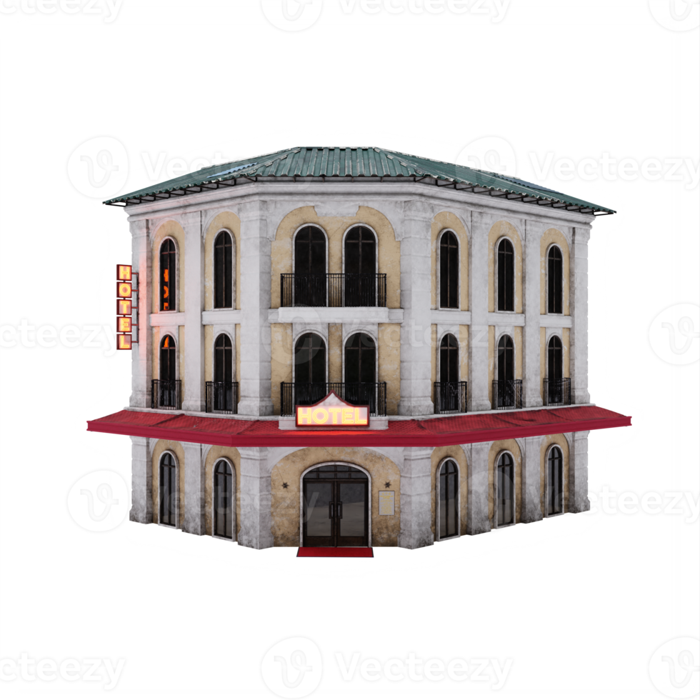 3d hotel isolated png