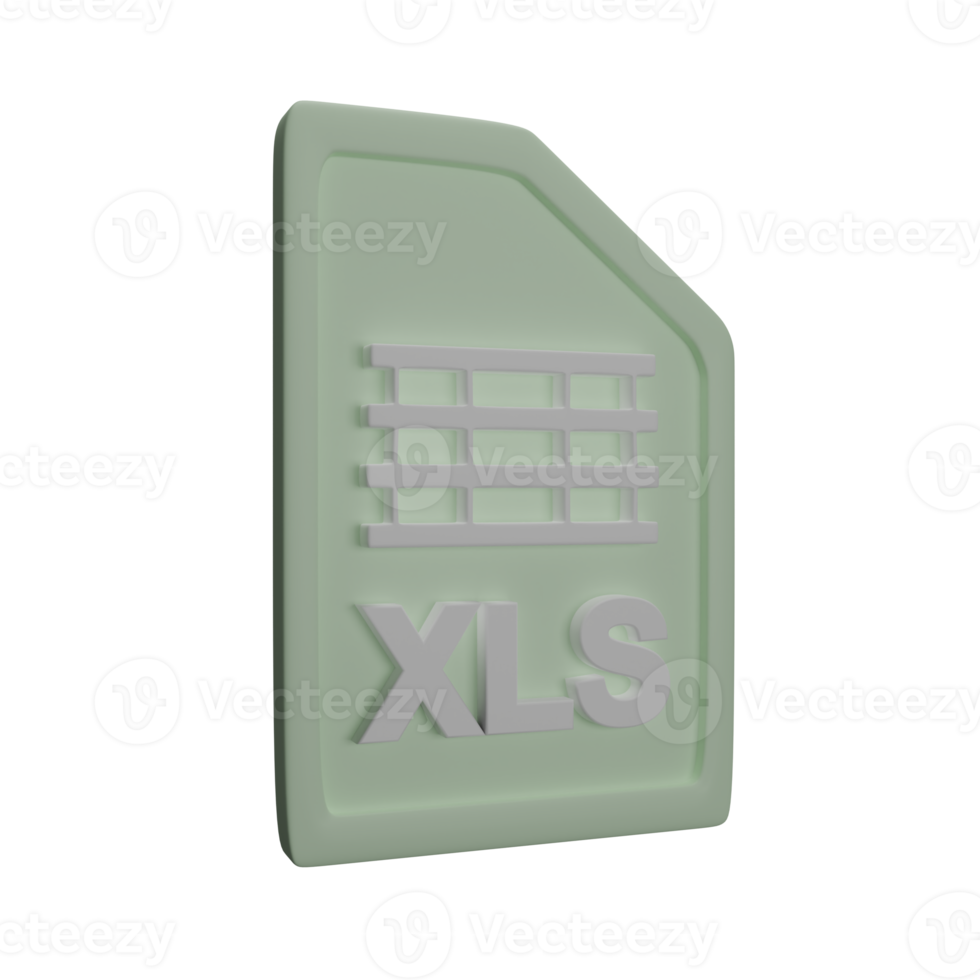 File 3d rendering Tabel XLS png