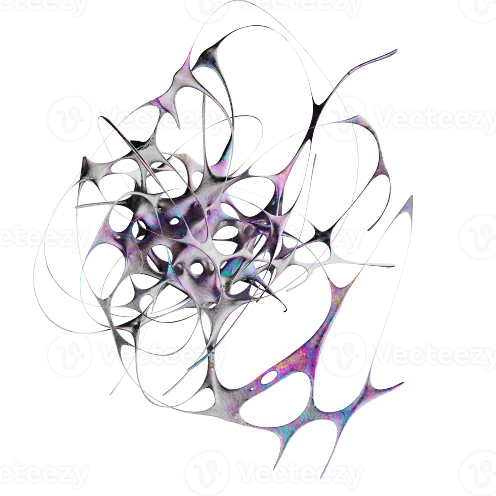 futuristico astratto metallico forma 3d rendere. elemento per disegno, pubblicità. png