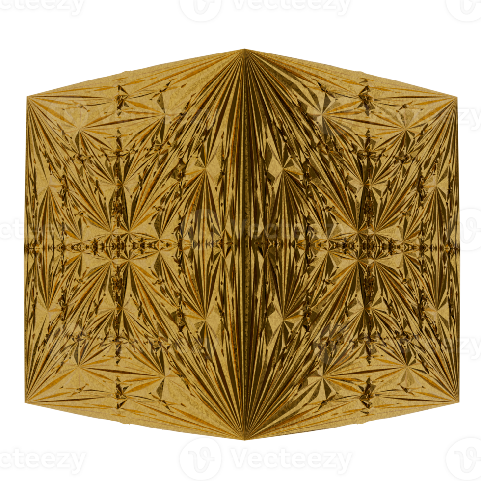 alta resolução e detalhes da arte de fundo dourado funcional abstrato com fractal de luxo, renderização em 3d. para design criativo, mídia social, promoção, ativo etc png