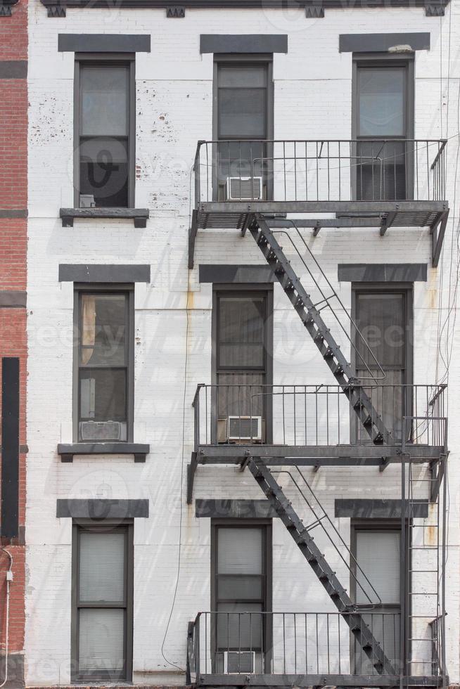 New york manhattan buildings detail of fire staircase photo