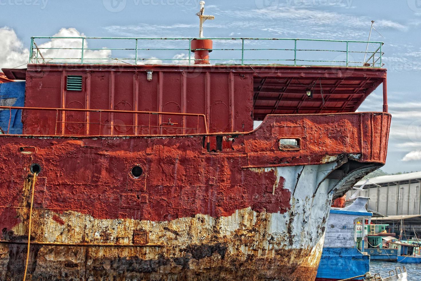 fishing boat in indonesia harbor photo