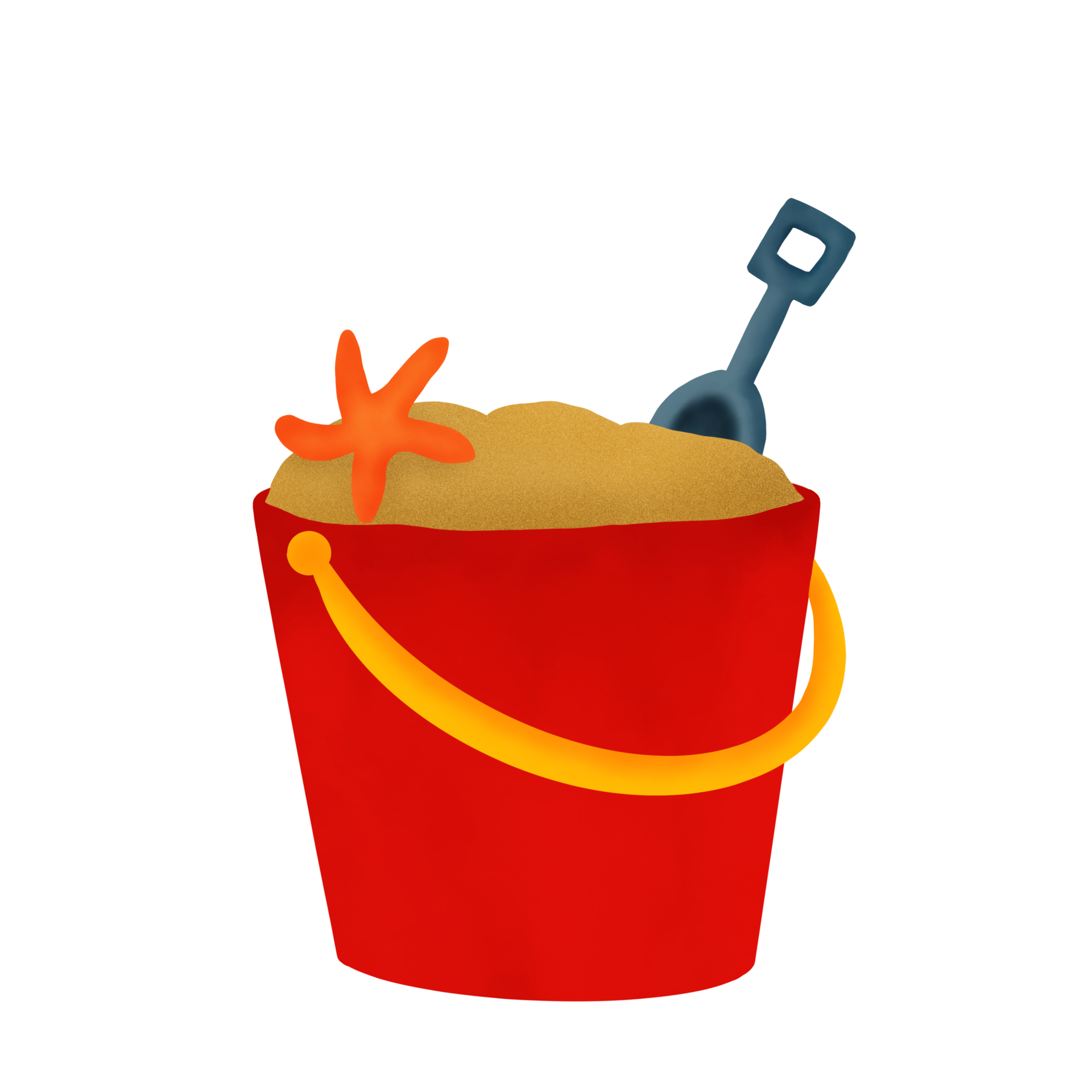 Sand bucket with Solve and Starfish Illustration 18754200 PNG