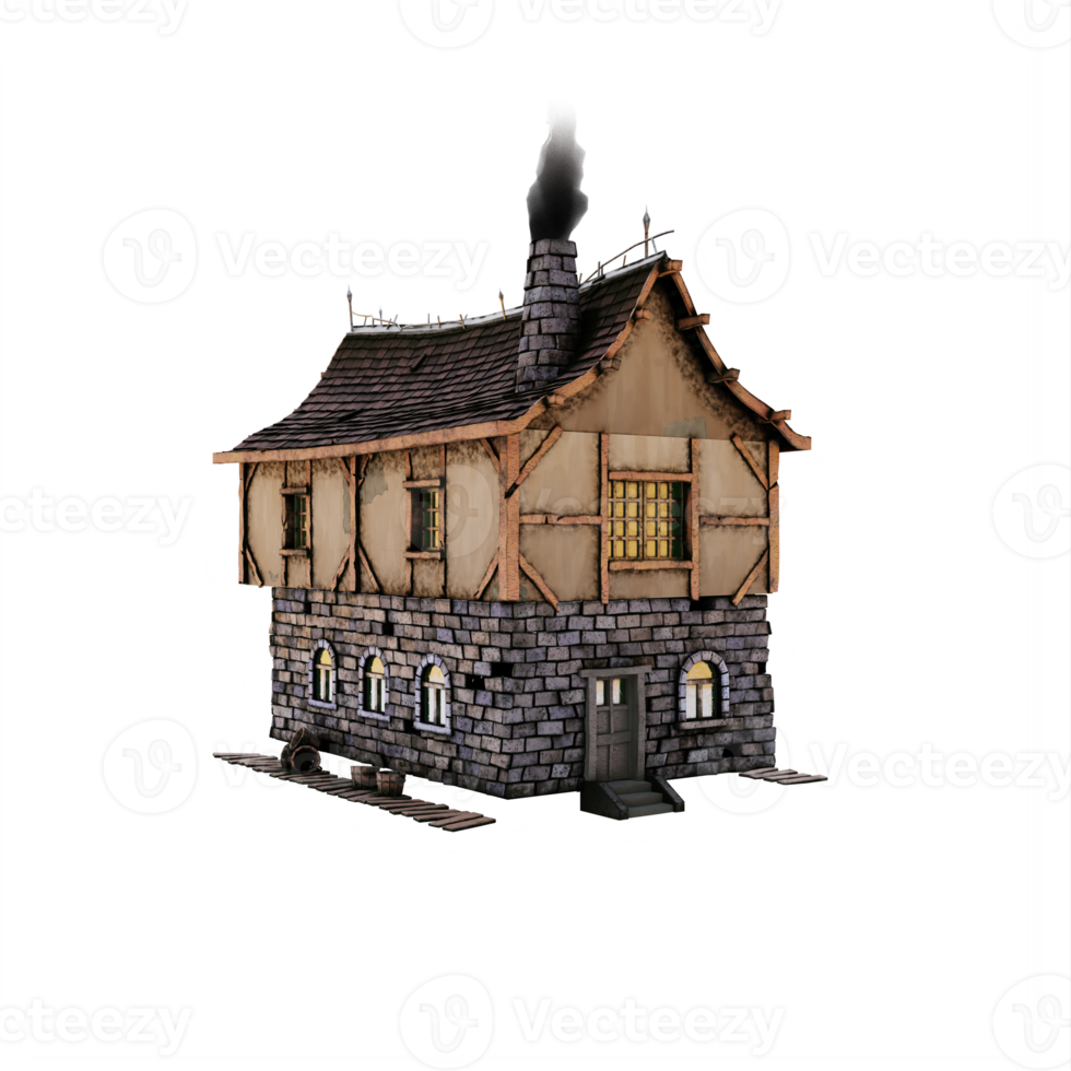 3D mittelalterliches Haus png