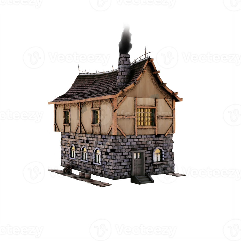 3d medieval house png