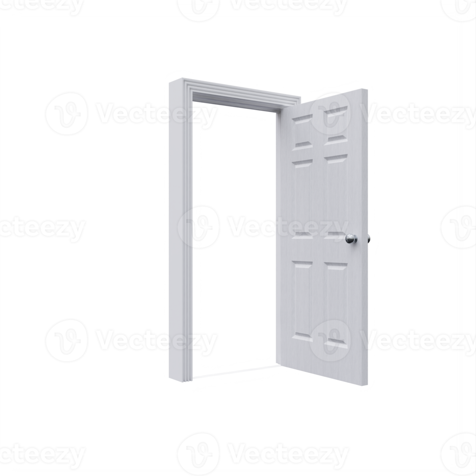 weiße 6-Panel-offene Tür isoliert png