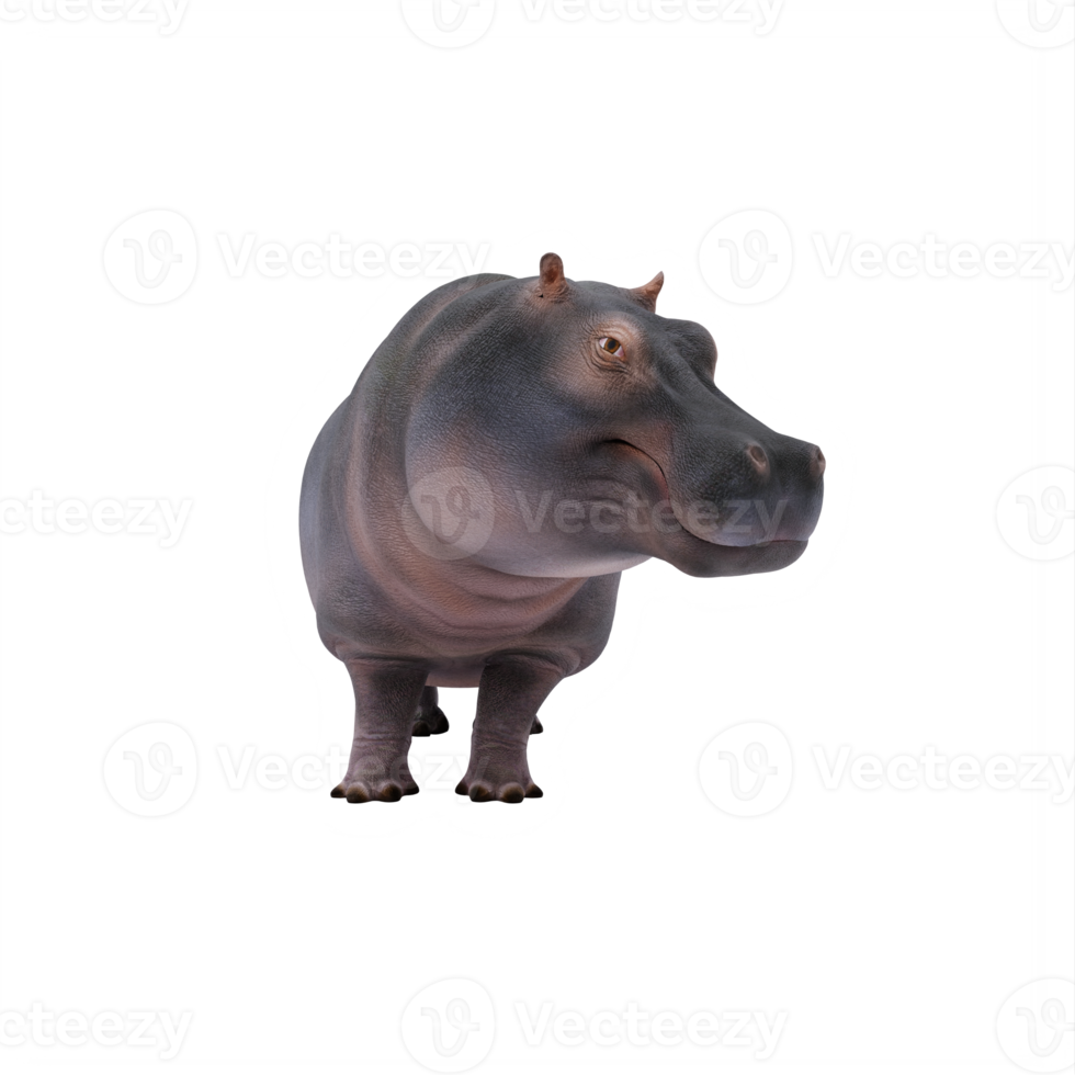 3d ippopotamo isolato png