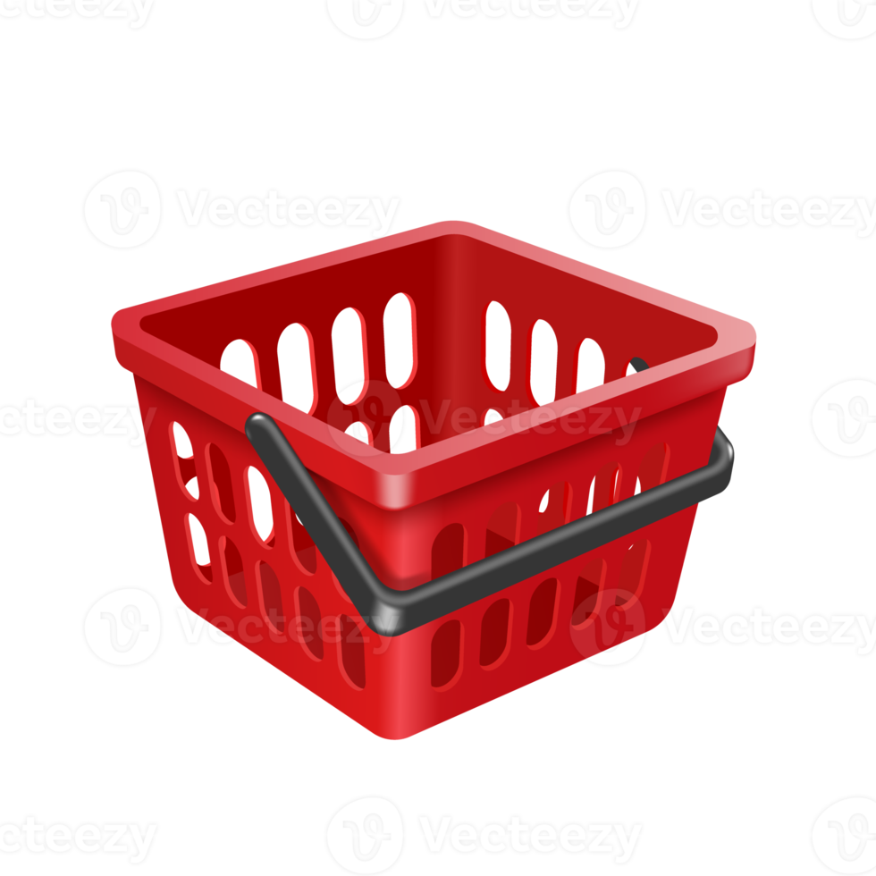 red shopping basket png