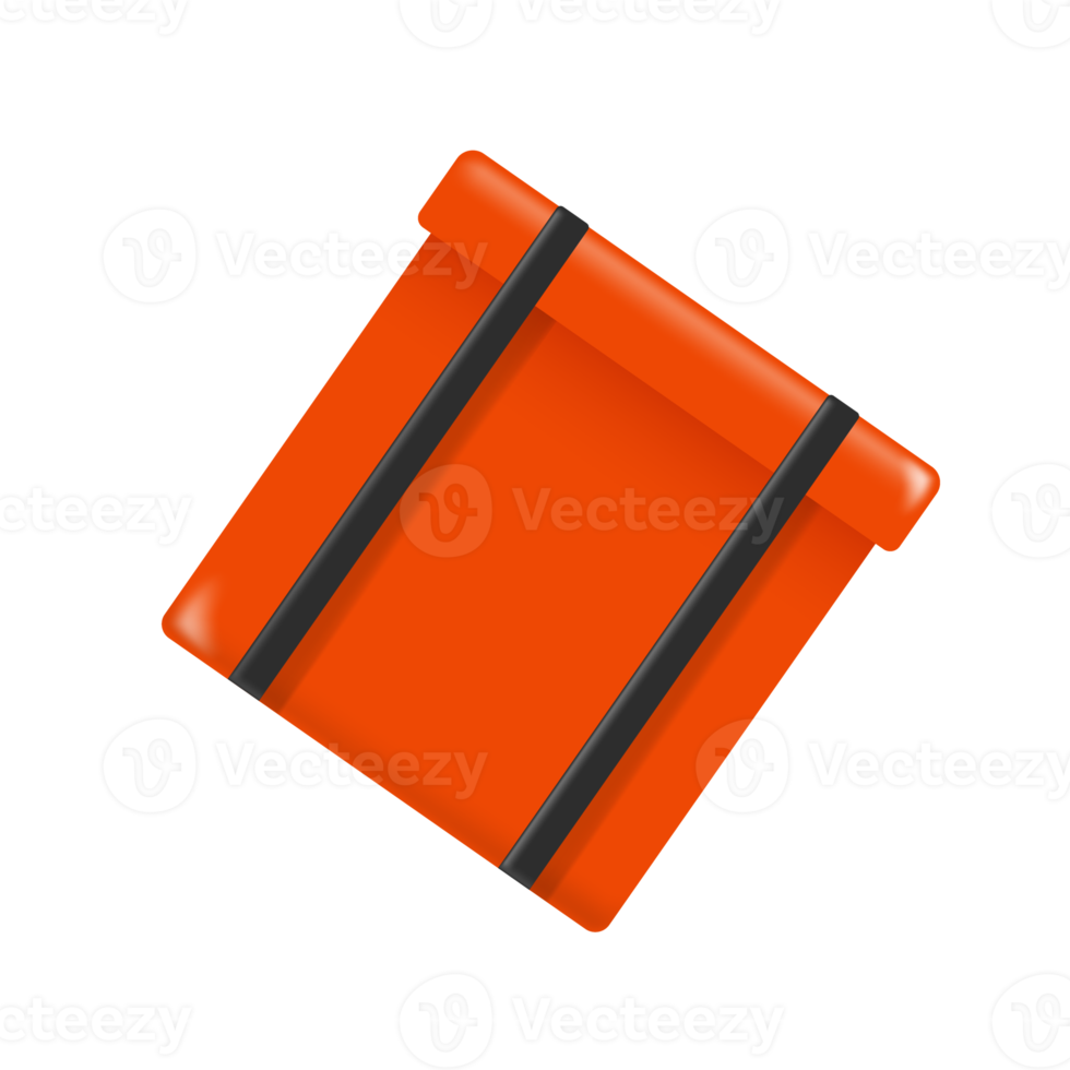 orange square food bag for delivery png