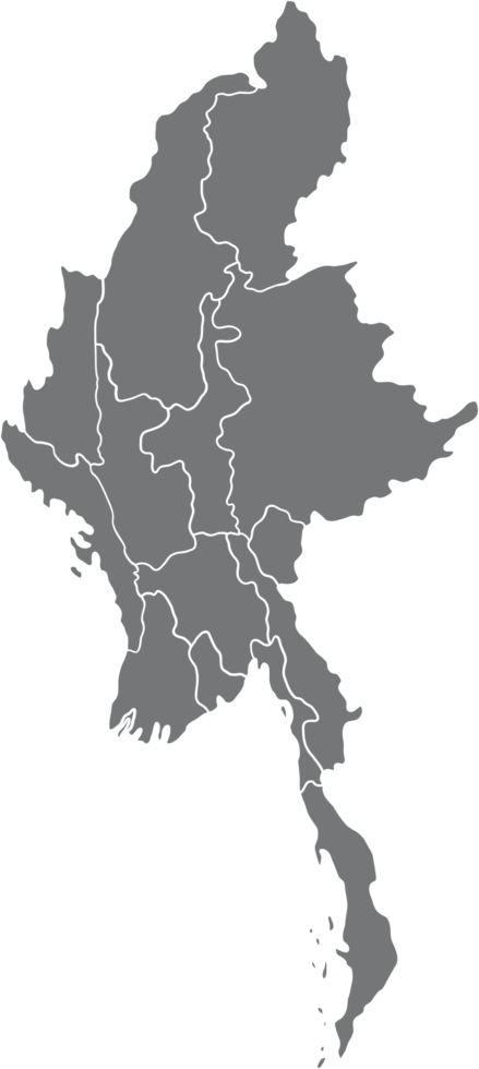 klotter freehand teckning av myanmar Karta. png