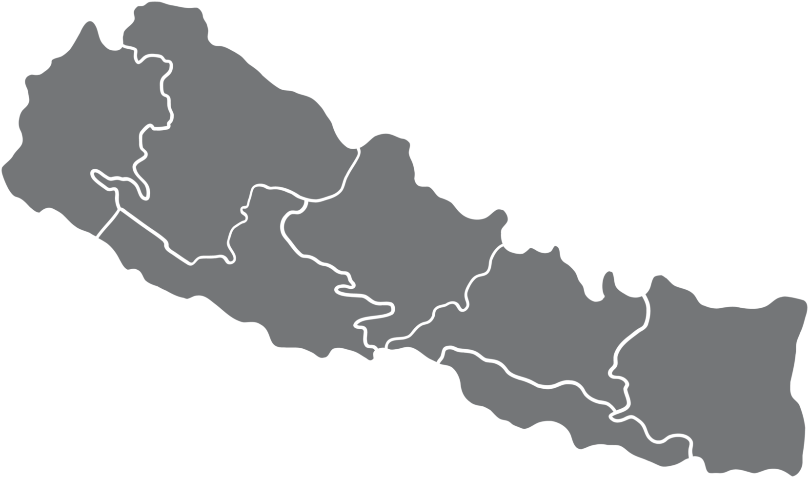 doodle freehand drawing of nepal map. png