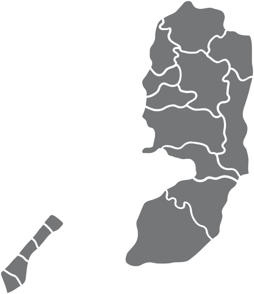 doodle freehand drawing of palestine map. png