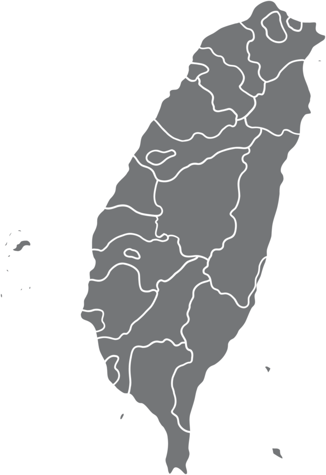 doodle freehand drawing of taiwan map. png
