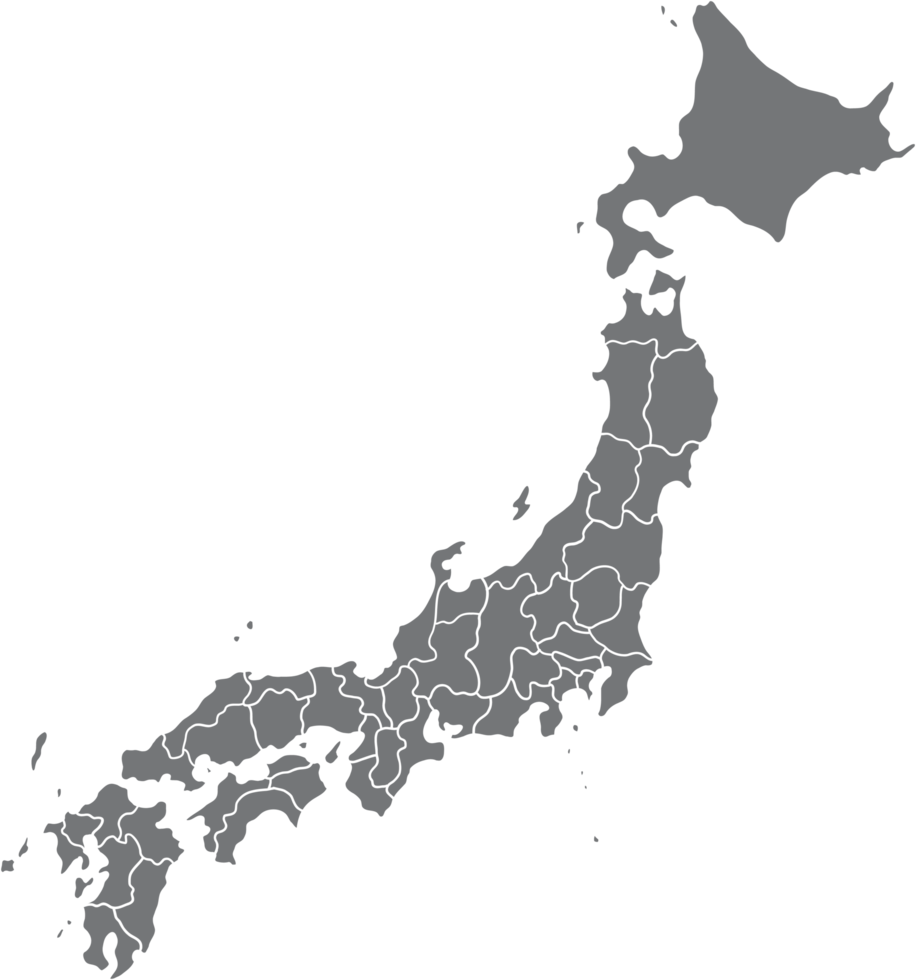 doodle freehand drawing of japan map. png