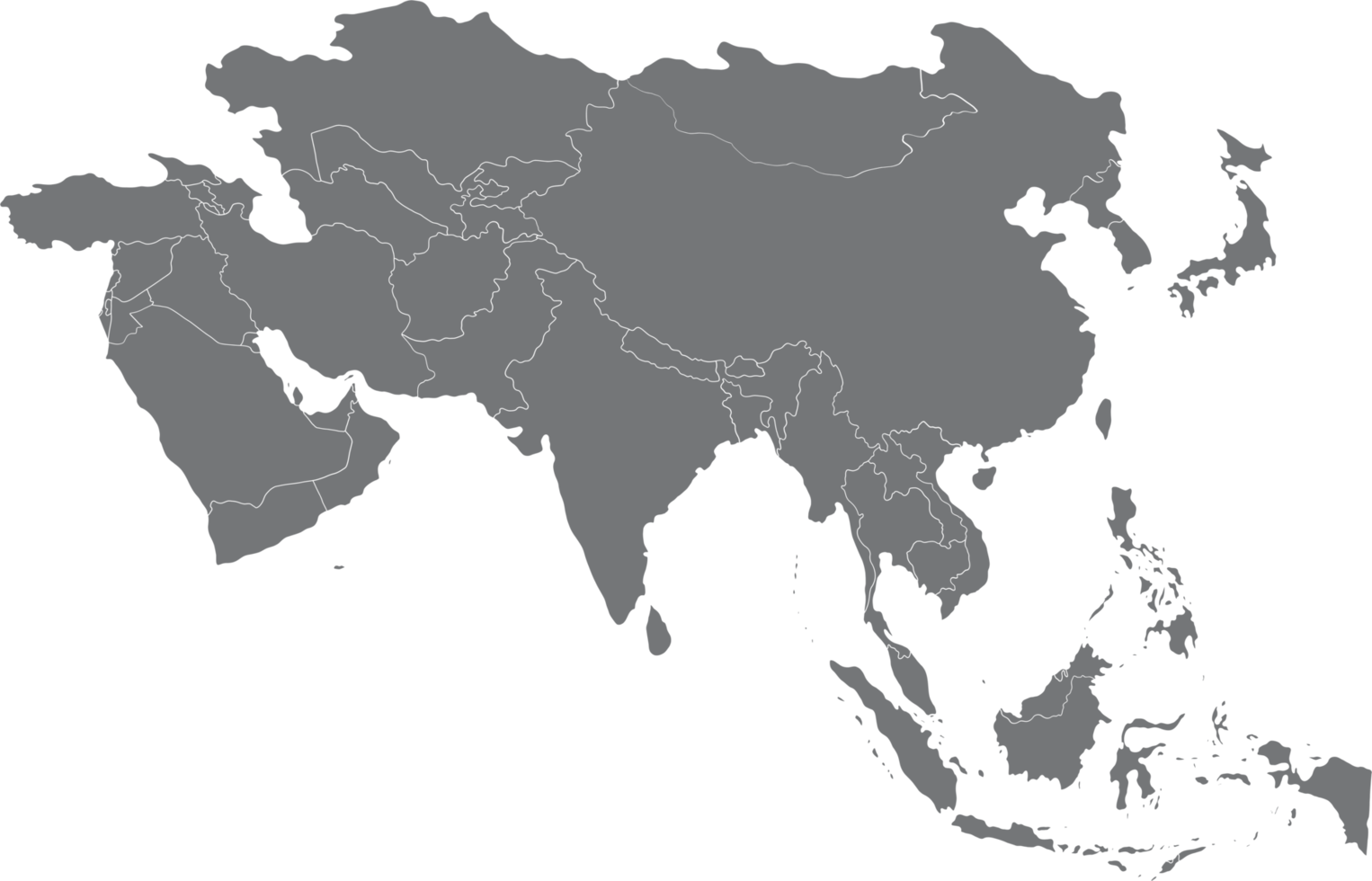 doodle desenho à mão livre do mapa de países da ásia. png