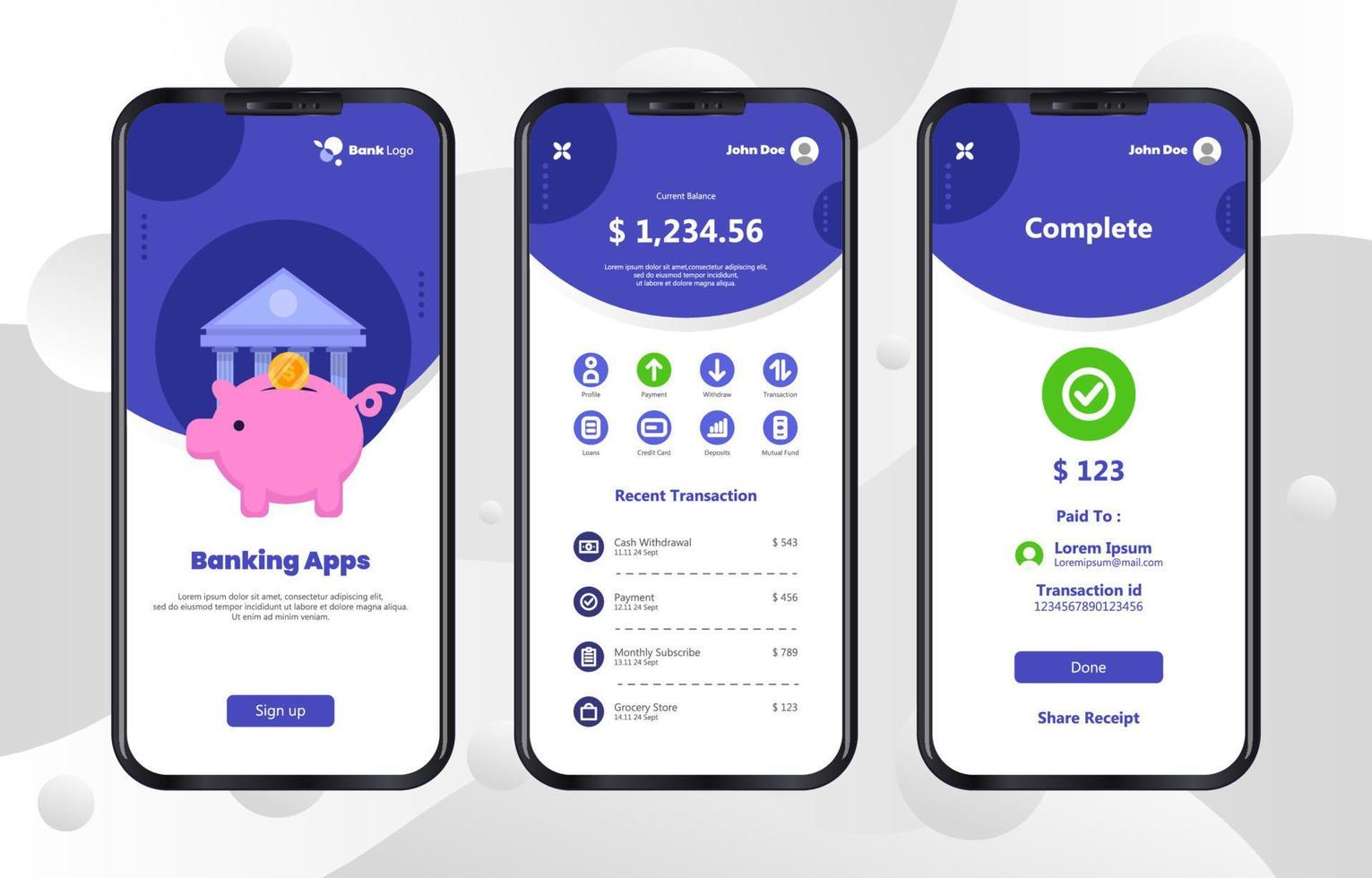Mobile Banking App Concept vector