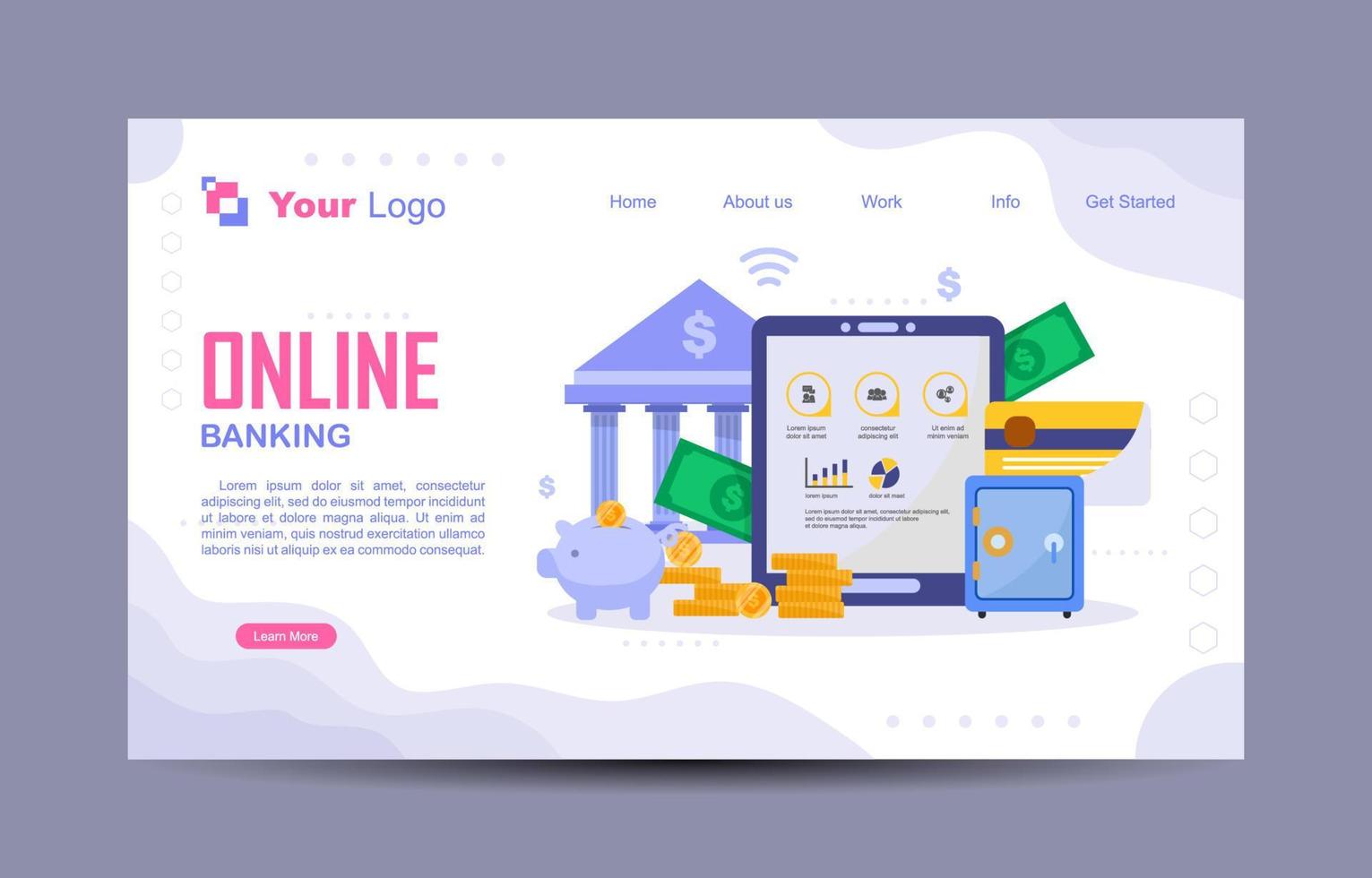 Online Banking Preview Mock up vector