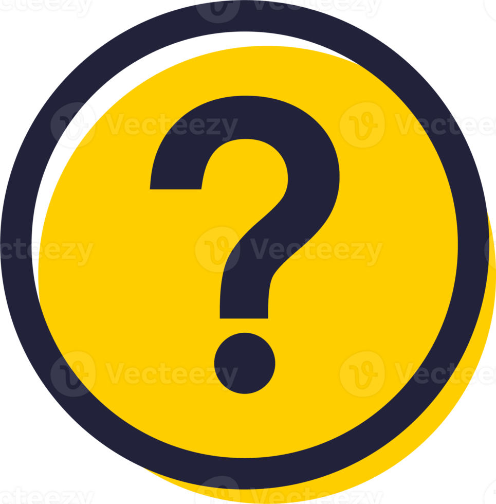 Question mark in yellow color. Quiz signs illustration. png