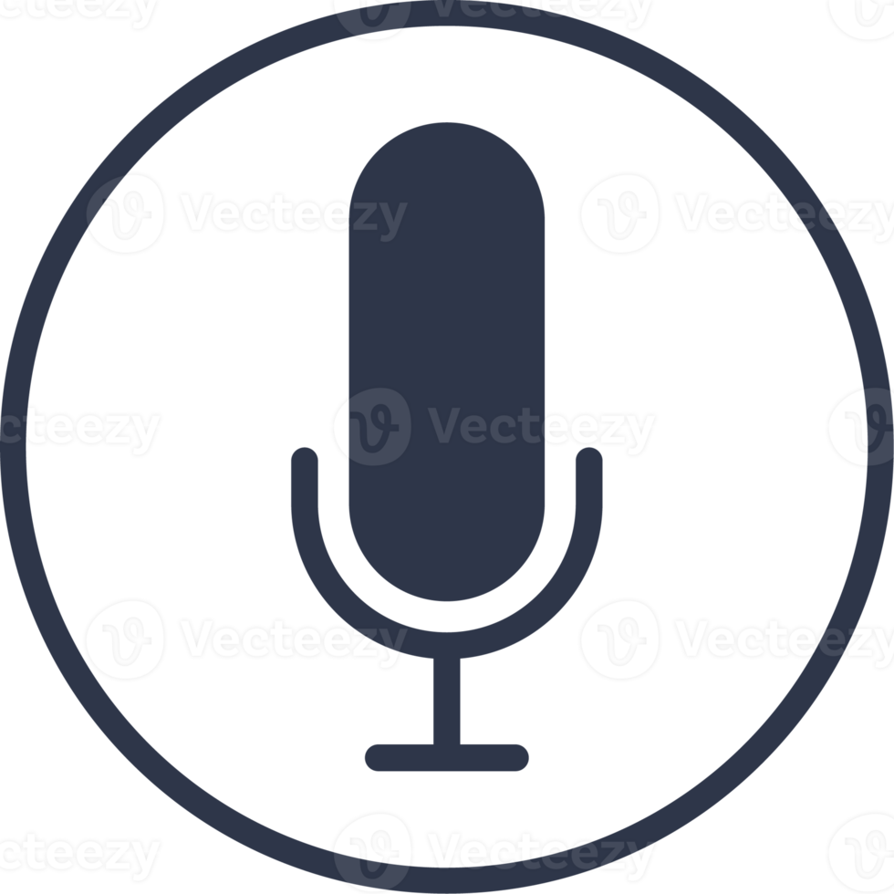 Microphone icon in black colors. Podcast signs illustration. 18754486 PNG