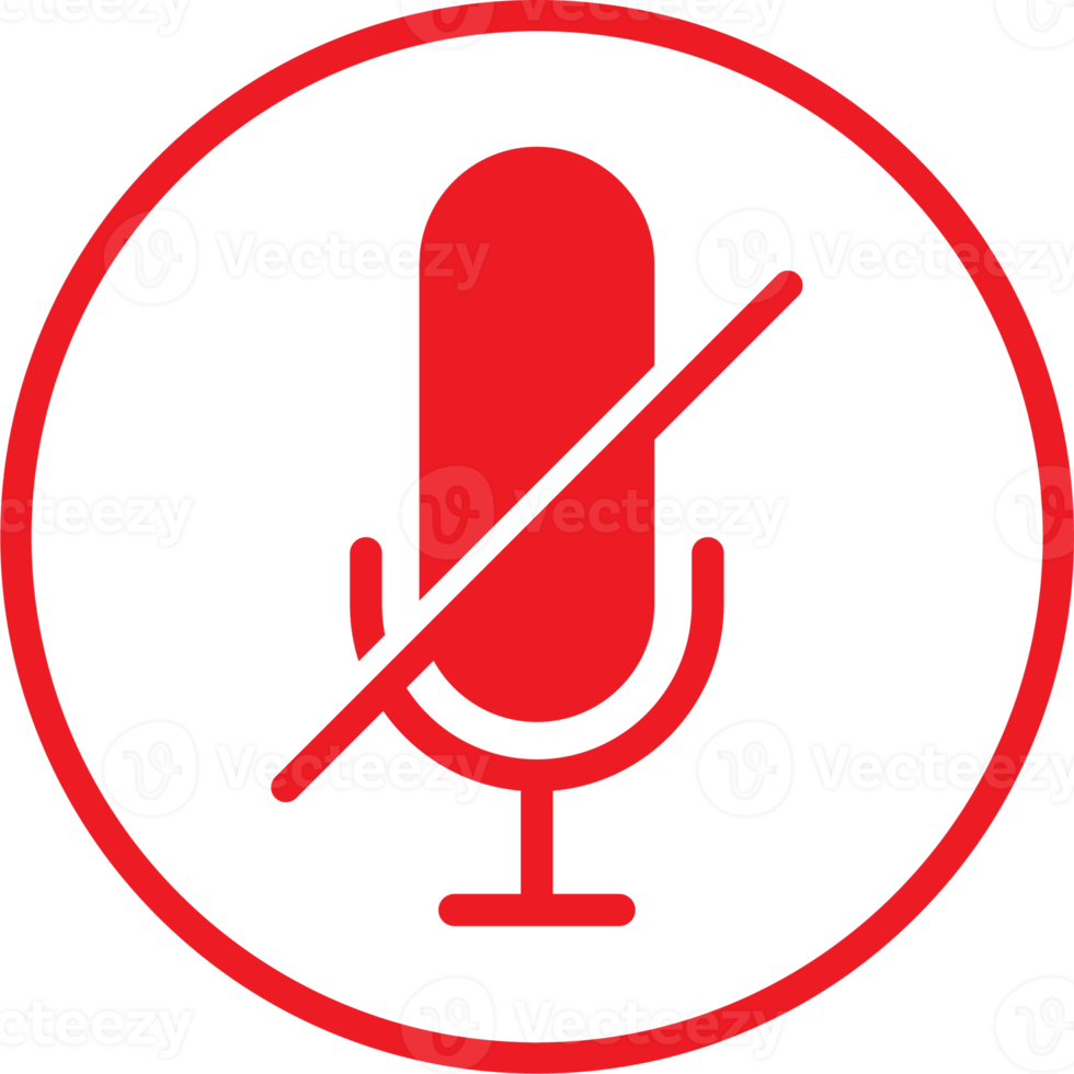 Microphone off icon in flat design style. Podcast signs illustration