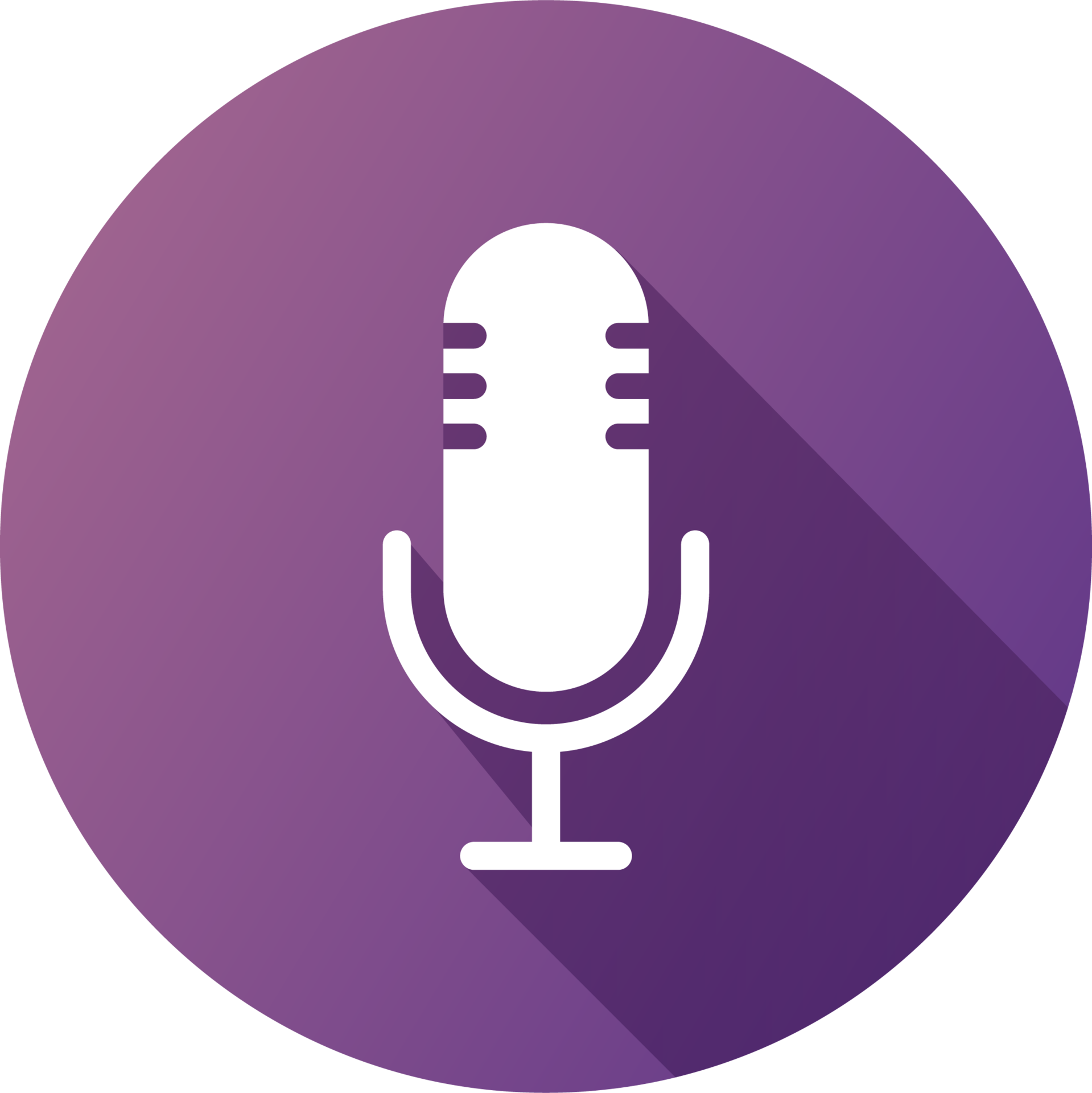 Microphone icon in flat design style. Podcast signs illustration