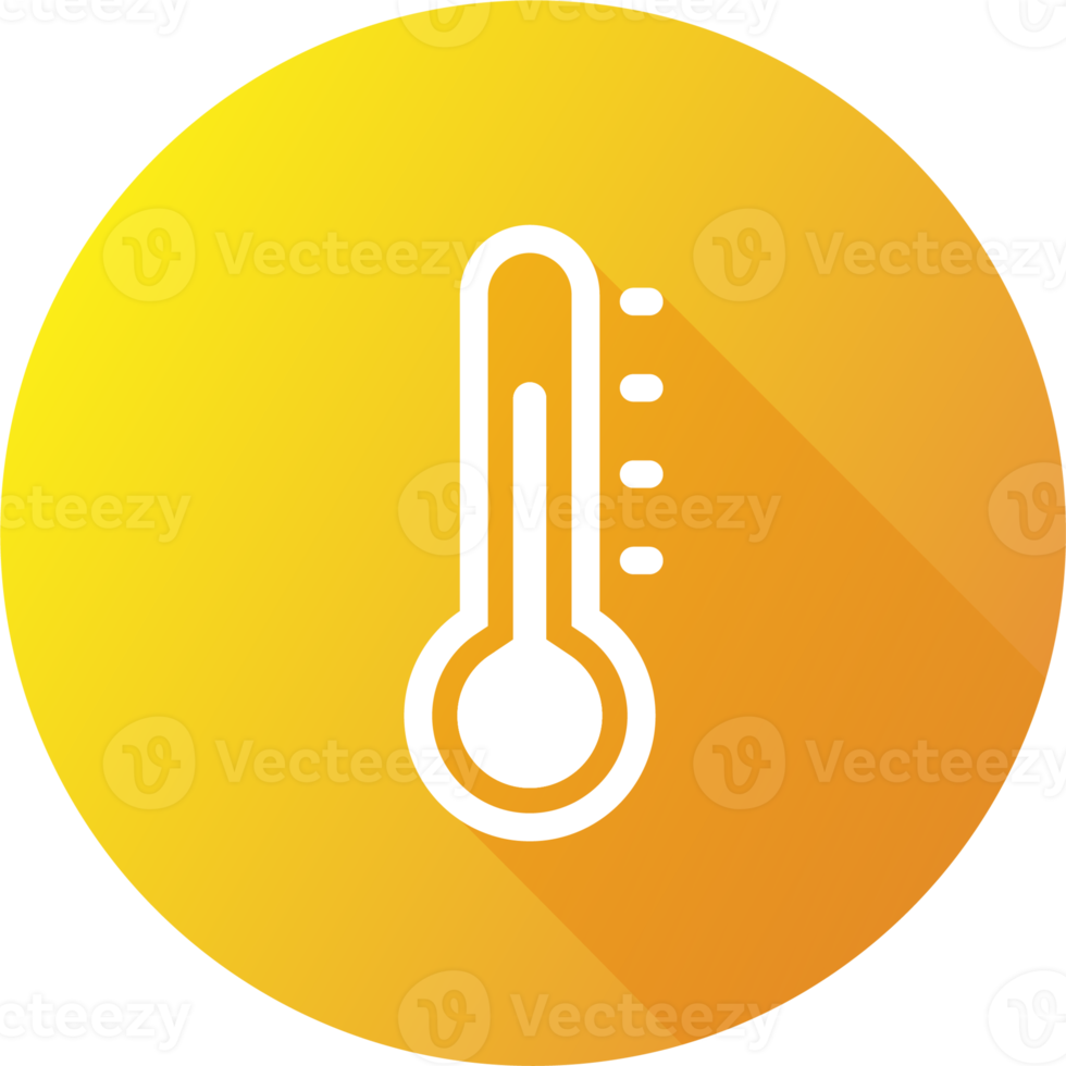 Thermometer icon in flat design style. Temperature signs illustration. png