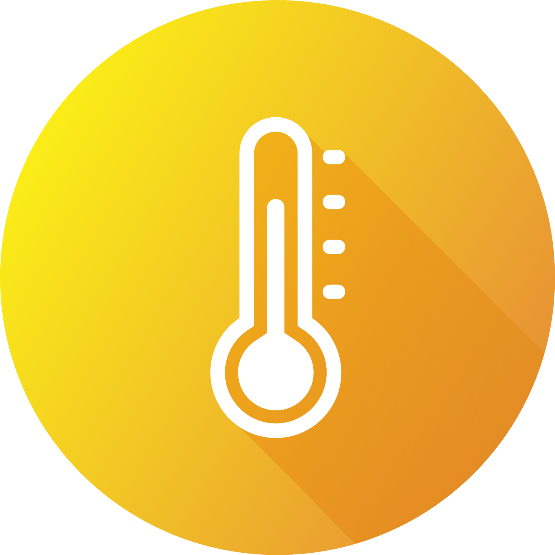 Flat Design Low And High Temperature Thermometer Icon Set