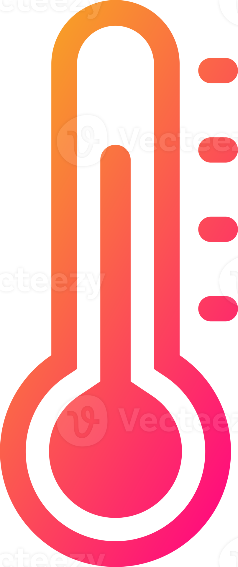 ThermometerSymbol in Verlaufsfarben. Abbildung der Temperaturzeichen